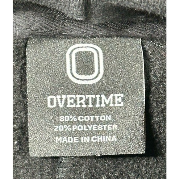 Split O Overtime Black Hoodie Sweatshirt Pullover Graphic Athleisure Mens Medium - Picture 3 of 8